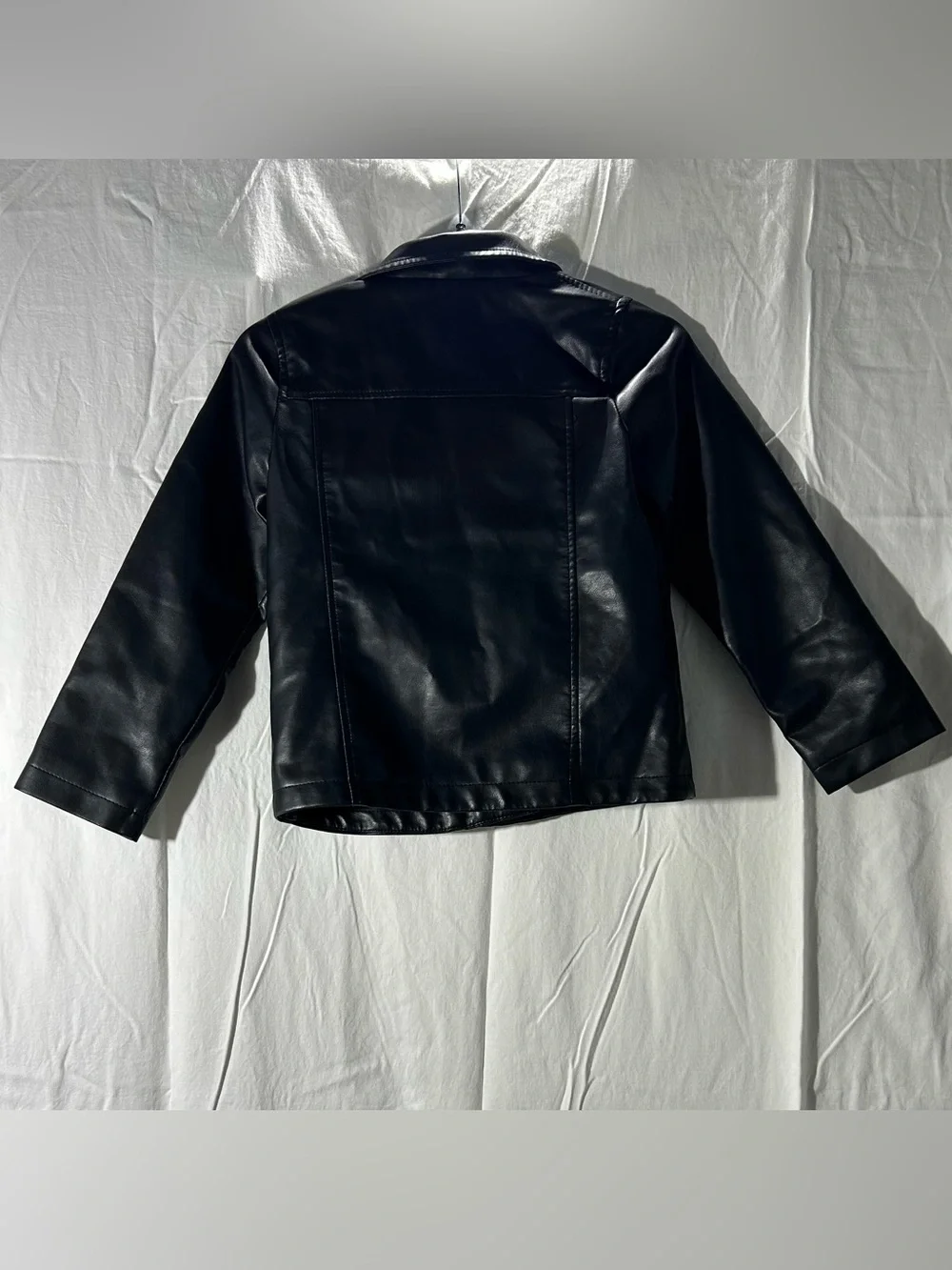 Sweet Stories Girls Faux Leather Moto Jacket US Size 14 (L) Black
